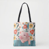 Vriendelijk Baby varken | Schattig baby dier Tote Bag (Voorkant)