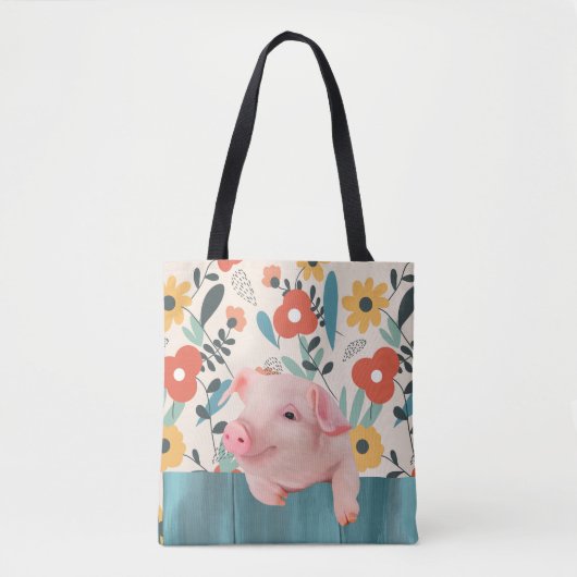 Vriendelijk Baby varken | Schattig baby dier Tote Bag (Voorkant)