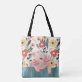 Vriendelijk Baby varken | Schattig baby dier Tote Bag (Achterkant)