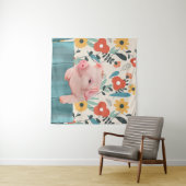 Vriendelijk Baby varken | Schattig baby dier Wandkleed (In Situ (horizontaal))