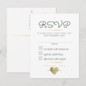 Vriendelijk beantwoorden bruiloft RSVP Wit Uitnodiging Briefkaart (Voorkant / Achterkant)