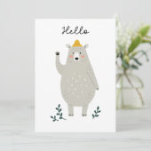 Vriendelijk Beer - Hallo begroetingskaart voor elk (Staand voorkant)