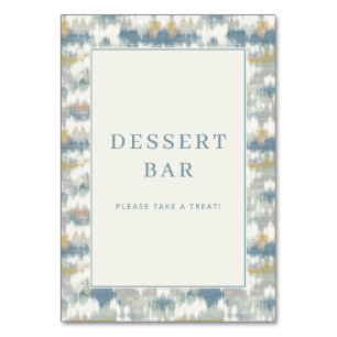 Vriendelijk Blauw Abstract Dessertbar Bord Kaart