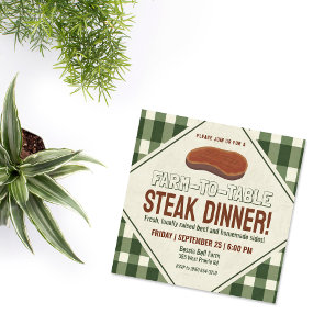 Vriendelijk boeren-vlakbij-tafel steakdiner  kaart