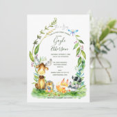 Vriendelijk bos Baby shower Kaart (Staand voorkant)