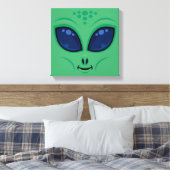 Vriendelijk Cartoon Alien Gezicht Canvas Afdruk (Insitu (Slaapkamer))