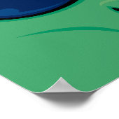 Vriendelijk Cartoon Alien Gezicht Poster (Hoek)