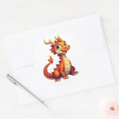 Vriendelijk Draken Karakter Sticker  (Envelop)