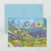 VRIENDELIJK EENVOUDIGERE DRAGON OP BUNNY TRAIL Cut Feestdagenkaart (Voorkant / Achterkant)