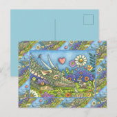 VRIENDELIJK EENVOUDIGERE DRAGON OP BUNNY TRAIL Cut Feestdagenkaart (Voorkant / Achterkant)