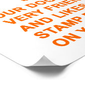 VRIENDELIJK GEEN GEVAARLIJKE (ZORGVULDIGE) SIGN POSTER (Hoek)