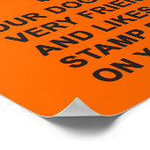 VRIENDELIJK GEEN GEVAARLIJKE (ZORGVULDIGE) SIGN POSTER (Hoek)