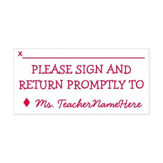 vriendelijk "GELIEVE TE SIGN EN TERUG SNEL AAN" Zelfinktende Stempel (Design)