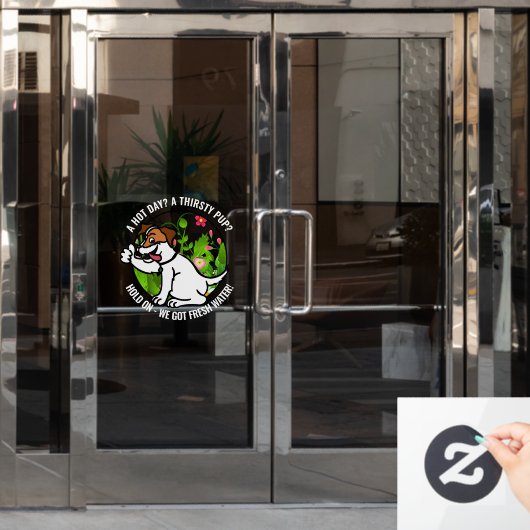 Vriendelijk Gezinde Warme Dag Vers Water Raam Stic Raamsticker (Kantoordeur)