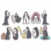 VRIENDELIJK GRIM REAPER CHARACTER SET STICKER (Voorkant)