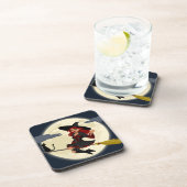 Vriendelijk halloween heks kinder bier onderzetter (Rechterzijde)