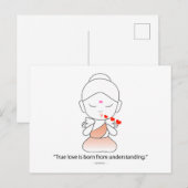Vriendelijk kleine boeddha die liefde toont aankondigingskaart (Voorkant / Achterkant)