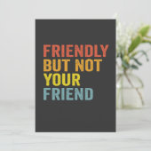 Vriendelijk maar niet grappig retro vintage  kaart (Staand voorkant)