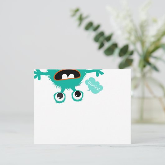 Vriendelijk monster dank u nota Kaart briefpapier (Staand voorkant)