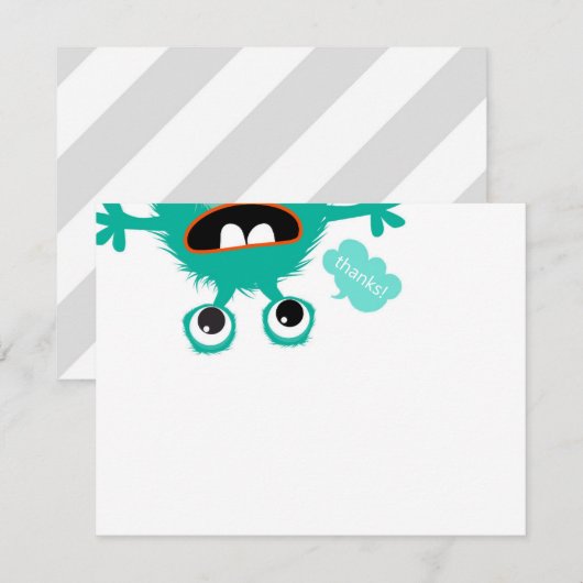 Vriendelijk monster dank u nota Kaart briefpapier (Voorkant / Achterkant)