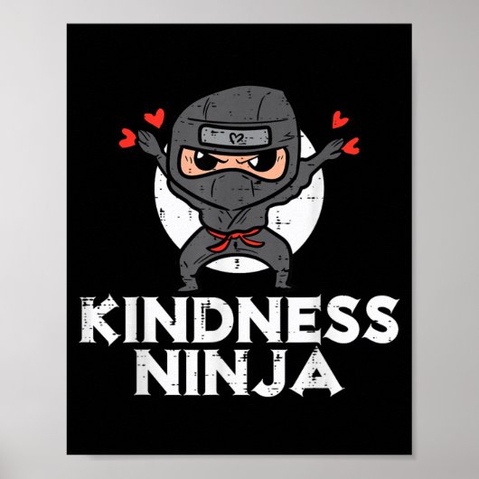 Vriendelijk Ninja Grappige Kinderen Anti Pesten Da Poster (Voorkant)