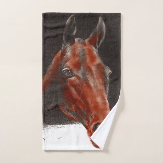 vriendelijk paard bad handdoek (Handdoek)