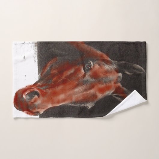 vriendelijk paard bad handdoek (Handdoek)