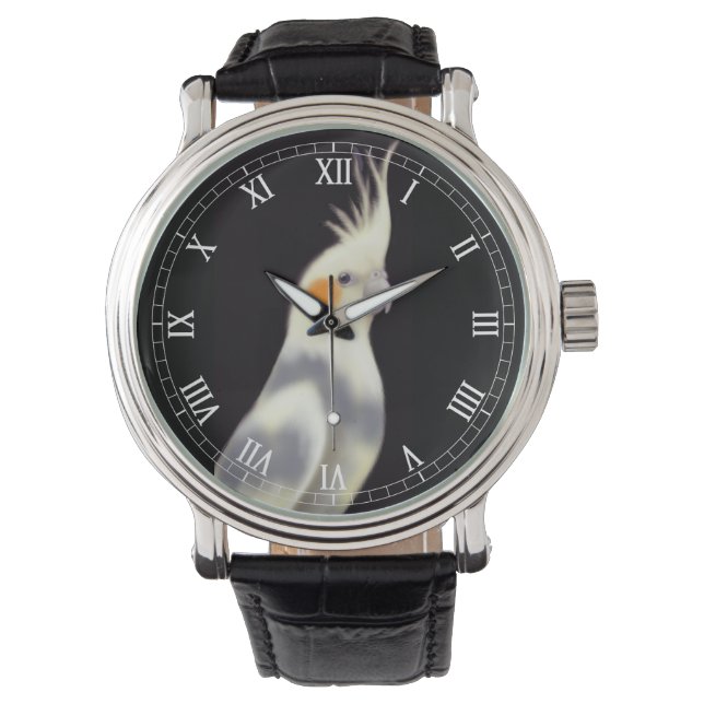 Vriendelijk Pied Cockatiel Horloge (Voorkant)