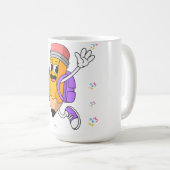 Vriendelijk potlood terug naar school ontwerp. koffiemok (Voorkant rechts)
