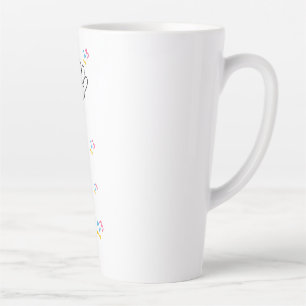 Vriendelijk potlood terug naar school ontwerp. latte mok