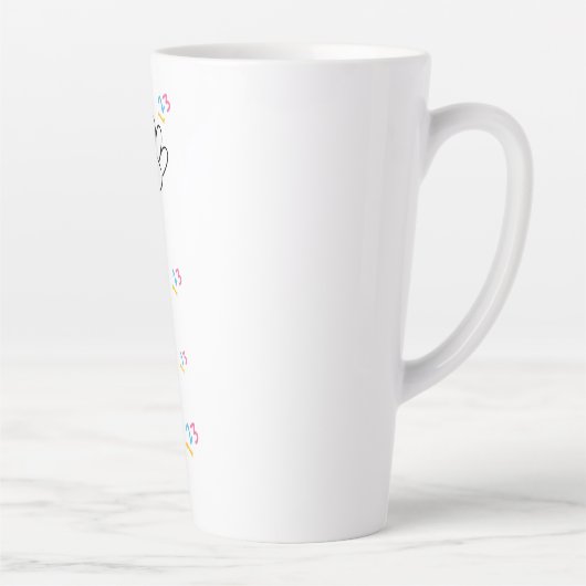 Vriendelijk potlood terug naar school ontwerp. latte mok (Rechts)