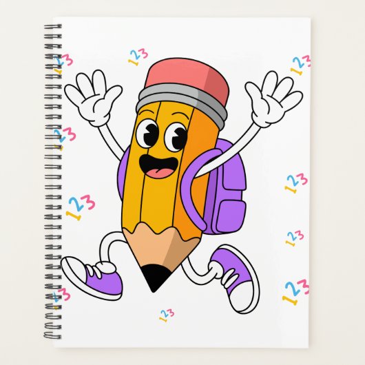 Vriendelijk potlood terug naar school ontwerp. planner (Voorkant)