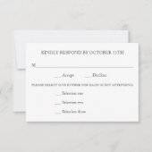 VRIENDELIJK REAGEREN BRUILOFT RSVP 3 MENU KEUZES A (Voorkant)