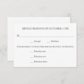 VRIENDELIJK REAGEREN BRUILOFT RSVP 3 MENU KEUZES A (Voorkant / Achterkant)