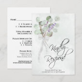 Vriendelijk reageren Eucalyptus & Lavendel Boho br RSVP Kaartje (Voorkant / Achterkant)