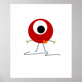 Vriendelijk Rode Monster Poster