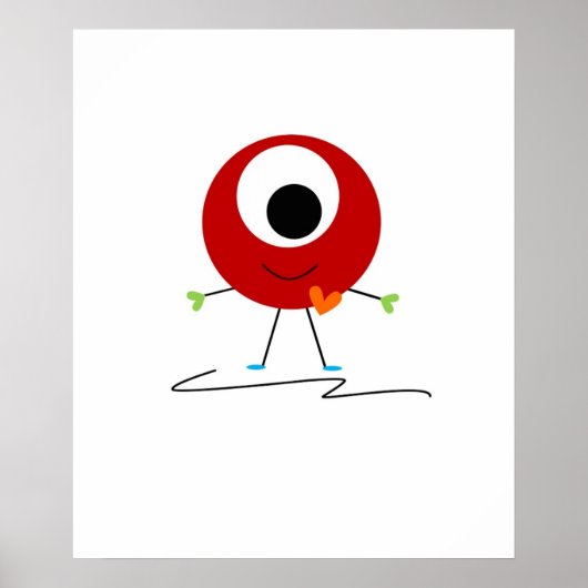 Vriendelijk Rode Monster Poster (Voorkant)