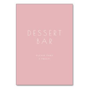 Vriendelijk roze minimalistisch bord voor dessertb kaart