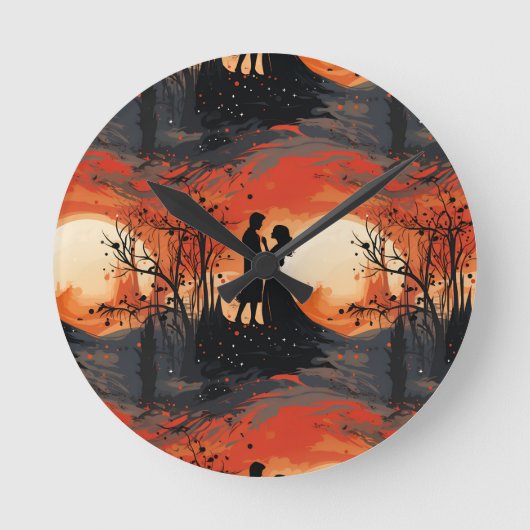 Vriendelijk stel ronde klok (Voorkant)