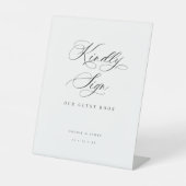 Vriendelijk teken Gastenboek Bruiloft Acryl Pedest Reclamebord Met Voetstuk (Voorkant)