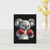 Vriendelijk uitziende Koala Beer met Funny Boxing  Kaart (Gele Bloem)