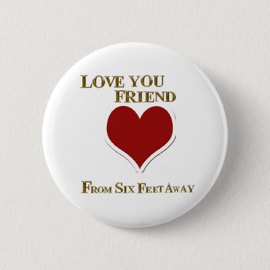 VRIENDELIJK VAN ZES FEET AF RONDE BUTTON 5,7 CM (Voorkant)