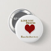 VRIENDELIJK VAN ZES FEET AF RONDE BUTTON 5,7 CM (Voorkant /achterkant)