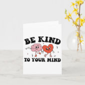 Vriendelijk voor je geest Groovy Retro Mental Heal Kaart (Gele Bloem)