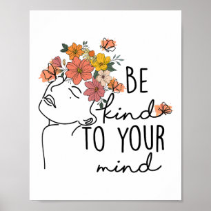 Vriendelijk voor je geest Kleurrijke Bloem Mental Poster