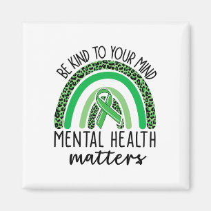 Vriendelijk voor je geest Leopard Rainbow Mental H Magneet