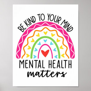 Vriendelijk voor je geest Leopard Rainbow Mental H Poster