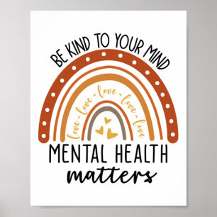 Vriendelijk voor je geest Leopard Rainbow Mental H Poster