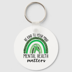 Vriendelijk voor je geest Leopard Rainbow Mental H Sleutelhanger
