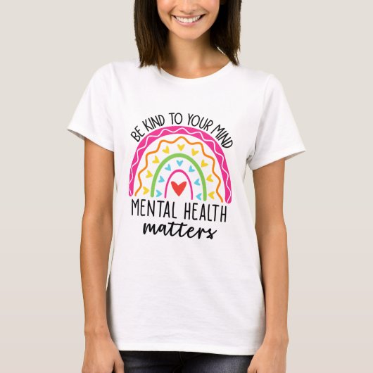 Vriendelijk voor je geest Leopard Rainbow Mental H T-shirt (Voorkant)